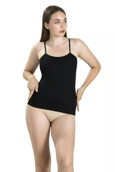 Canottiera nera con spalline, confezione da 3, modello 