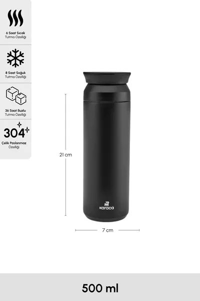 ترمس رينبو من الفولاذ المقاوم للصدأ الأسود  مل (يحافظ على الحرارة/البرودة حتى 8 ساعات)