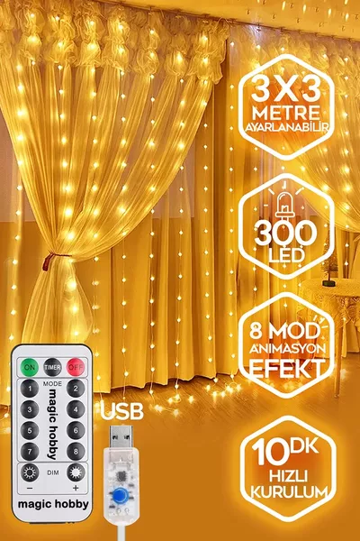 Rideau LED 2,,5 Mètres Lumière du Jour -  LED avec  Franges
