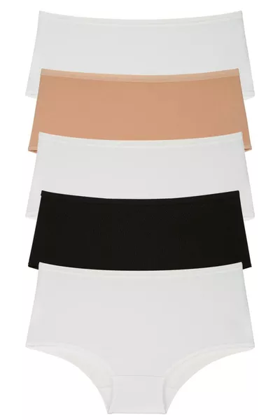 Women's Underwear 5-Pack High-Waist Cotton with Lycra Mix Color