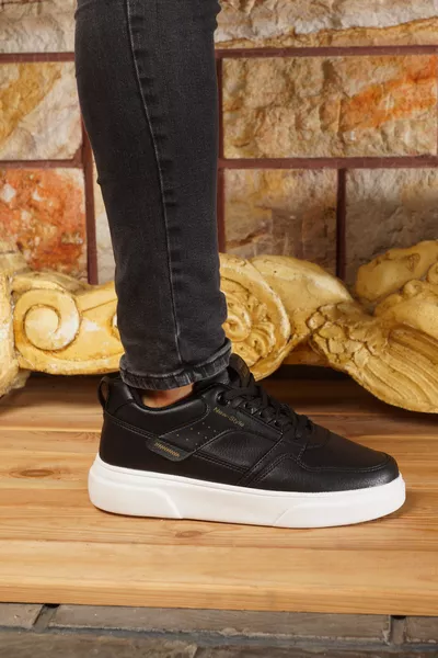 حذاء سنيكر رجالي أسود وأبيض 