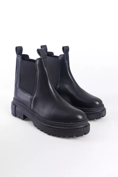 حذاء نسائي بكعب جانبي مطاطي