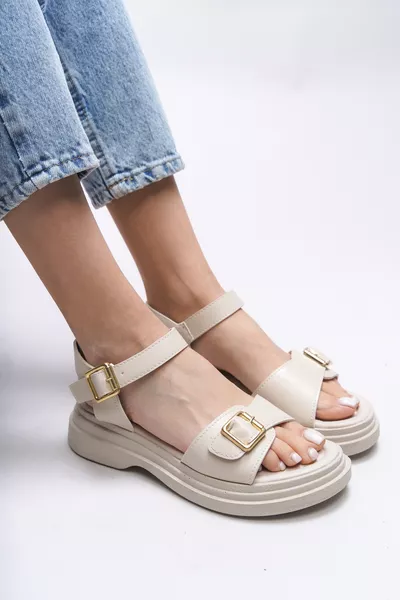 Bridleia Kadın Sandalet  Bej Cilt