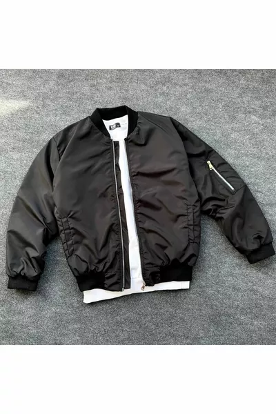 Giacca Bomber Oversize Nera Unisex