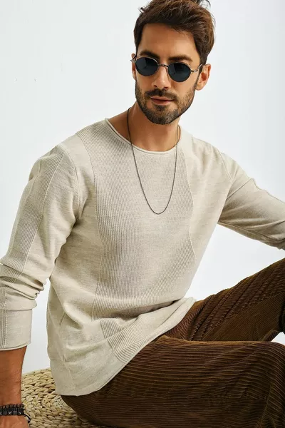 Heren Coltrui Panelpatroon Dunne Sporttrui 