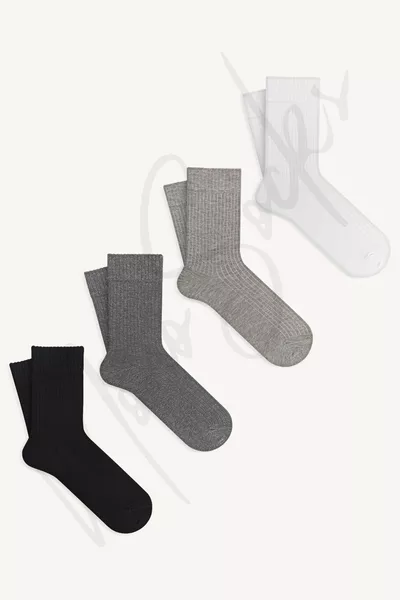 Ribbed Basic Ankle Socks