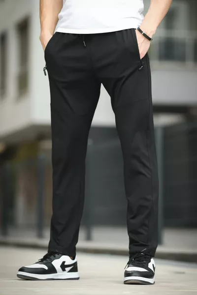 سروال رياضي Fico Dalgıç Scuba بقصة نحيفة وتفاصيل خياطة وساق مستقيمة