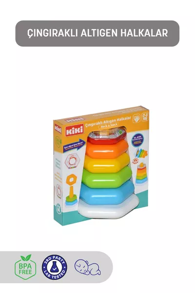 Anelli Esagonali Colorati con Campanellini sul Bastone (AE - )