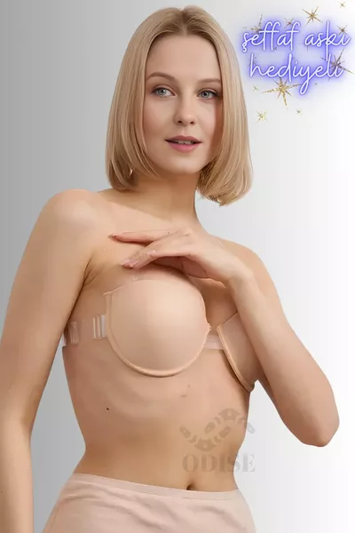 Прозрачна рокля с регулируемо деколте, специална за абитуриентски тържества и сватби, с подплънки (С ОБЛЕКЧЕНА ПОДПЛЪНКА)