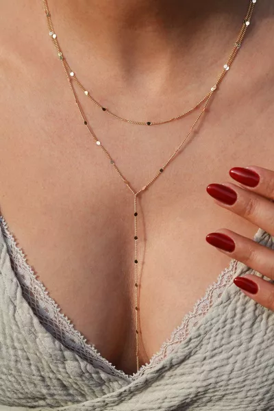 Dunne Glinsterende Ketting Lange Sprankelende Halsketting