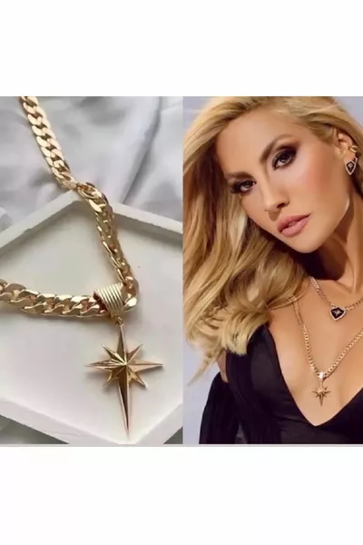 Collier en or acier Çağla Şikel Étoile Polaire