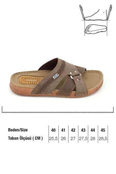 Men's Summer Casual Slippers with Faux Leather PU Sole