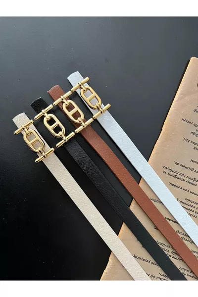 Ceinture fine avec boucle en or – Lot de 4 : ceinture pour pantalon, ceinture pour chemise, ceinture pour veste, ceinture pour robe