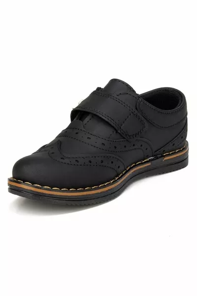Daily Velcro Black Color Daily Velcro Strapped Boys' Classic Shoes