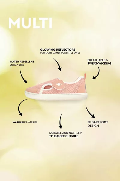 Hopfrög Multi Roze Mix Barefoot Kinderschoenen