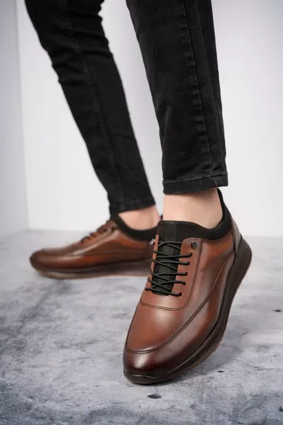 حذاء رجالي يومي كلاسيكي من الجلد الطبيعي مريح وعصري وأرثوبيدي من Fire