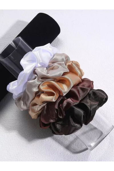 طقم مشابك من الساتان مرنة ٥ قطع