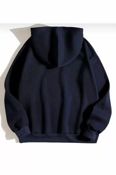 هودي سويت شيرت واسع بدون طبعة للجنسين