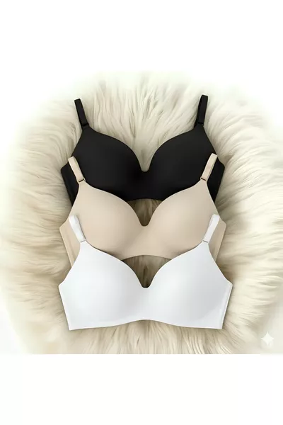 Дамски сутиен Lotus (Без подплата) Ефект лифтинг без банели, комплект от 3 броя