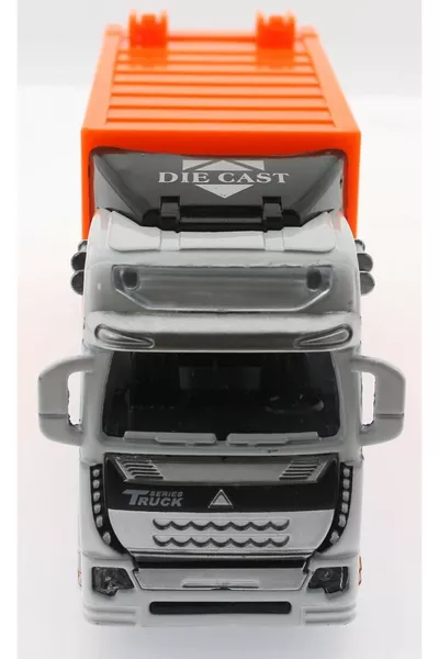 Camion poubelle orange à tirer