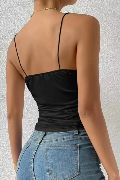 Ärmellose Träger-Top mit tiefem Ausschnitt Crop