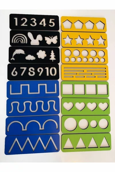 ESKA EVENTS Ensemble Montessori pour enfants de développement des muscles de la main en 4 couleurs et activités sur les lignes, les chiffres et les formes