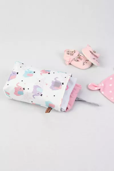 Borsa Organizer per Mamma e Bambino, Bagnato, Asciutto, Sporco, Pulito, Elefante, Vestiti, Biancheria, Multiuso con Copertura