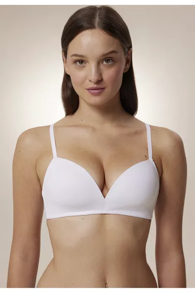 #حمالة صدر قطنية بيضاء مريحة بدون دعامة