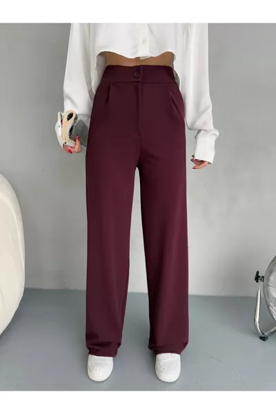 Pantalon palazzo ample pour femme en lycra