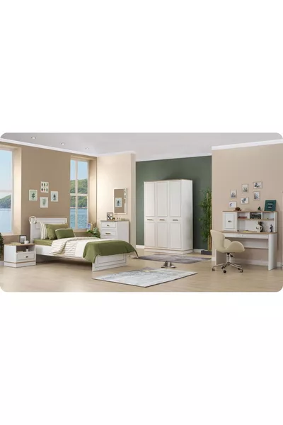Rixos Genç Odası ( 3 Kapaklı Dolap + * Karyola + Çalışma Masası )