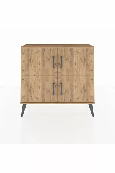 Arges Kommode 2 Planken 4 Deuren Ceder-Ceder/Steenbeige