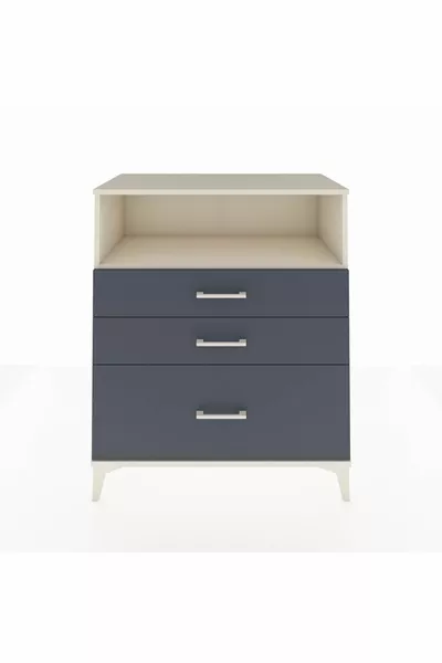 خزانة هايبرين بدرجين وثلاثة رفوف مرمر القمر - أنثراسيت