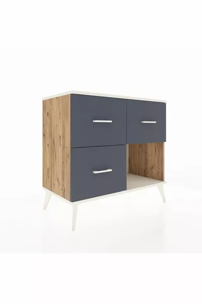 Hyperion Dresser 3 Drawers Pine-Truffle/Anthracite