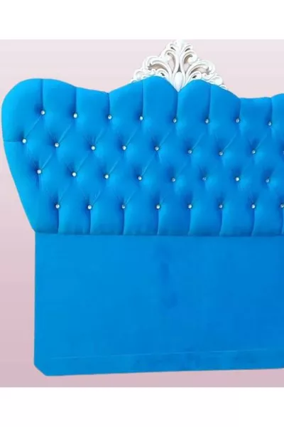 Title DK Double Bed Avant-Garde Turquoise Baby Face Fabric Plush Quilted