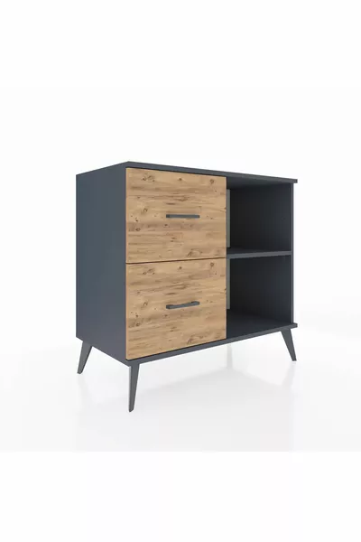 خزانة هايبرون بدرجين ورف واحد، أنترسيت-أنترسيت/صنوبر