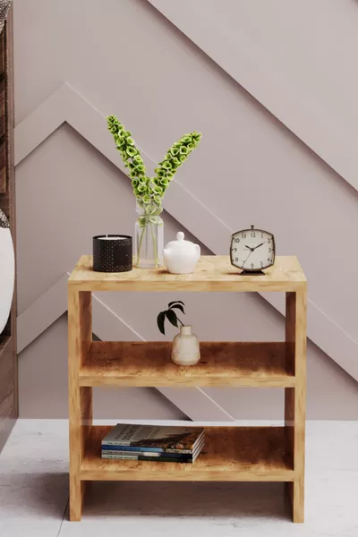 2-Laden Nachtkastje Nachtkamer Nachtkastje met Vakken Bedside Nachtkastje