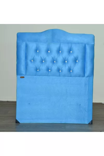 Headboard Single Quilted Turquoise Color Pony Hair Headboard