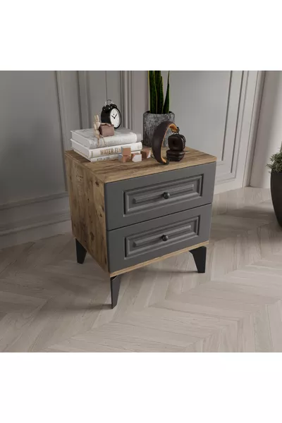 خزانة جانبية NİL ذات درجين - باب MDF