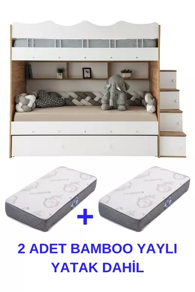 Bulut Ranza / 2adet Bambo Yaylı Yatak Dahil / % MDF