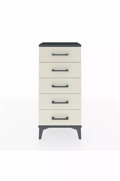 Arges Komodin 5 Çekmeceli  Antrasit-Aytaşı