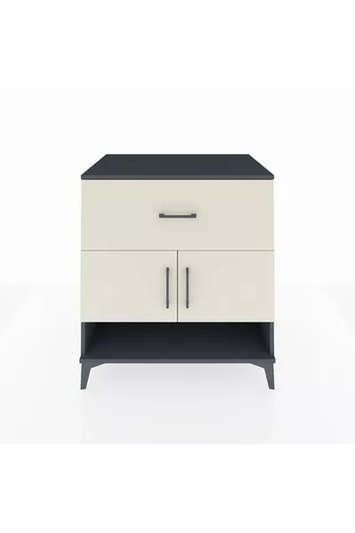 Kronos Şifonyer 2 Raflı Tek Çekmeceli 2 Kapaklı  Antrasit-Aytaşı