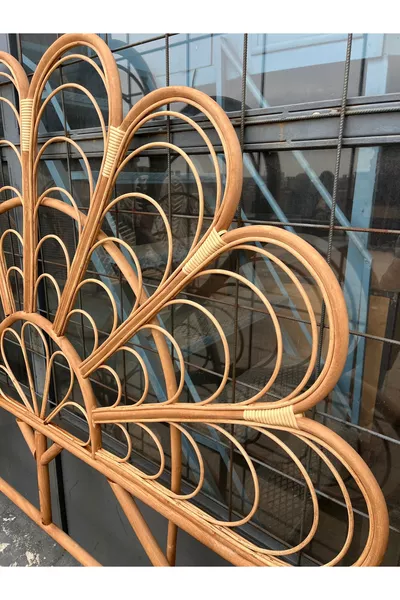 Bambu Yatak Başlığı Daisy Ceviz Renk