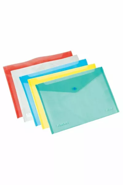 Snap Button Envelope File 4-Pack - 