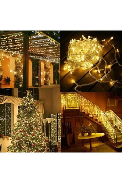 Новогодняя гирлянда с  светодиодами,  метров, на батарейках, прозрачный провод, декоративная LED