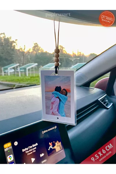 Décoration de voiture avec photo, décoration auto personnalisée, sans parfum, idée cadeau pour la Saint-Valentin