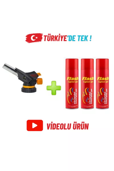  Degree Professional Blowtorch Lighter c Head Lighter with 3 Flash Gas Gifts