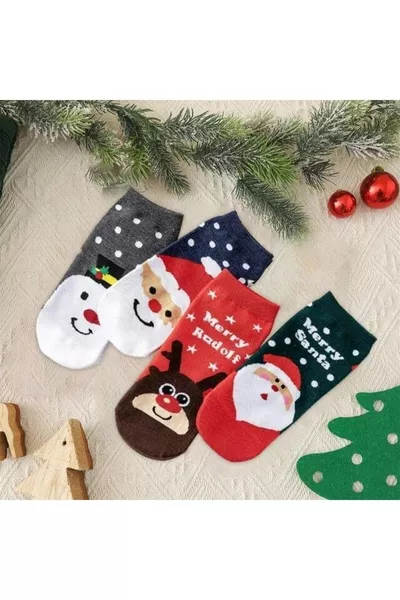 جوارب كاحل قصيرة unisex بأربع قطع للعام الجديد