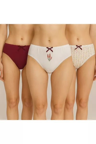 3-Piece Economic Pack Sunrise  Cotton Basic Print and Patterned Briefs