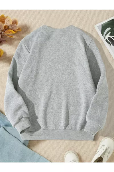 Gray Brooklyn Printed Girl/Boy Sweatshirt