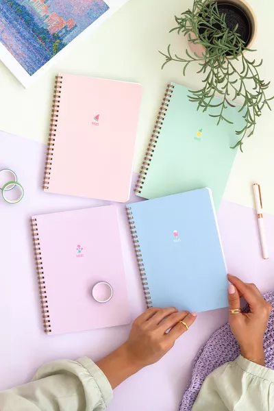 Школьный блокнот  с пружиной,  листов, комплект из 4 штук - в клетку